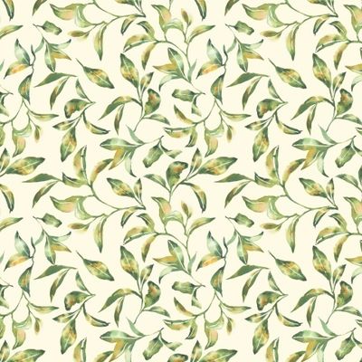 Зелёные акварельные листья на светлом фоне