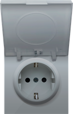 Накладка для розетки Schuko с крышкой, 16A 250 В~, алюминий, серия R98