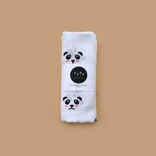 Муслиновая пеленка Panda (white)