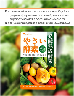 Энзимы Ogaland Vegetable Enzyme, 30капсул