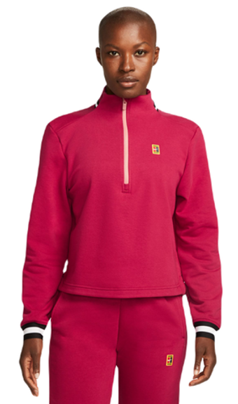 Женская Кофта теннисная Nike Court Dri-Fit Heritage Fleece - красный
