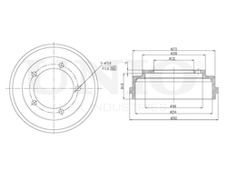 Барабан тормозной задний UNIO BRD-10063