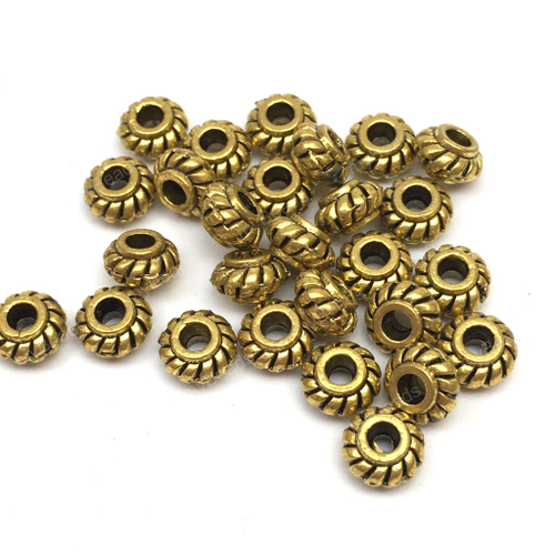 Бусины "Маленький султан" 7х4 мм (20 шт), под золото