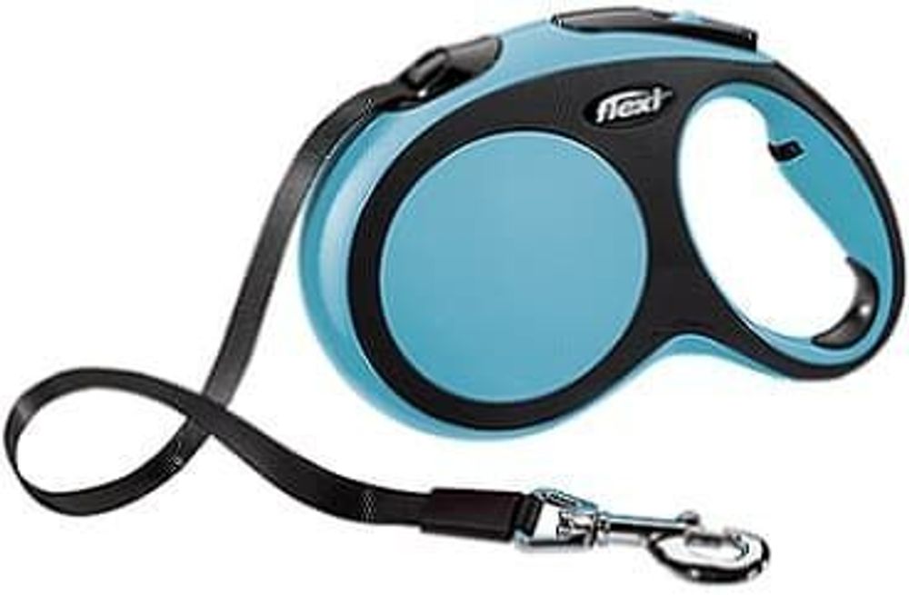 Flexi рулетка New Comfort L (до 50 кг) лента 8 м черный/синий