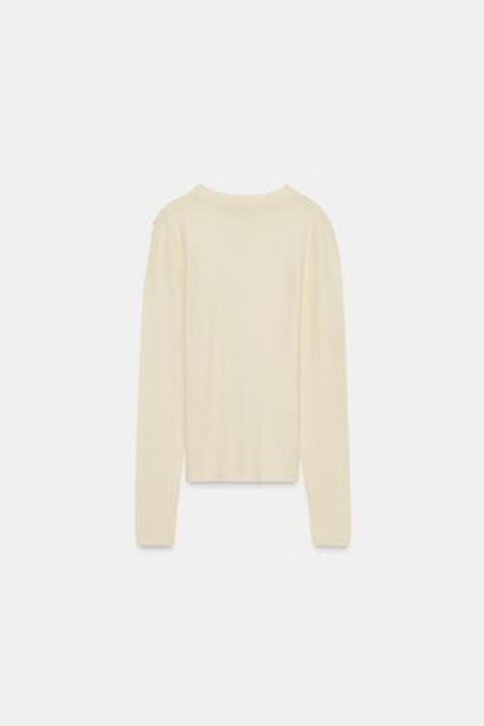 ZARA ТОП ИЗ ТОНКОГО ТРИКОТАЖА, ЦВЕТ СЛИВОЧНОГО МАСЛА