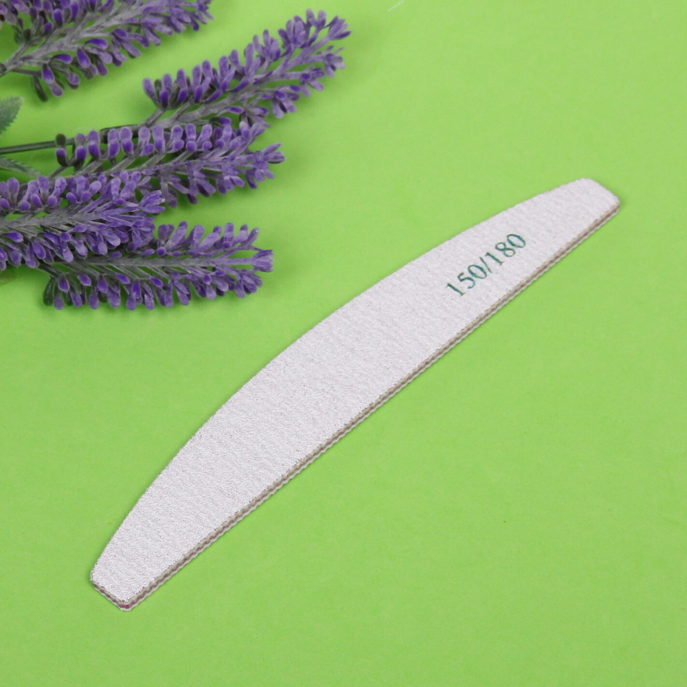 Пилка для ногтей наждачная в пакете «Ultramarine - Professional» абр. 150/180, полумесяц, цвет серебро, 17,8*2,8см