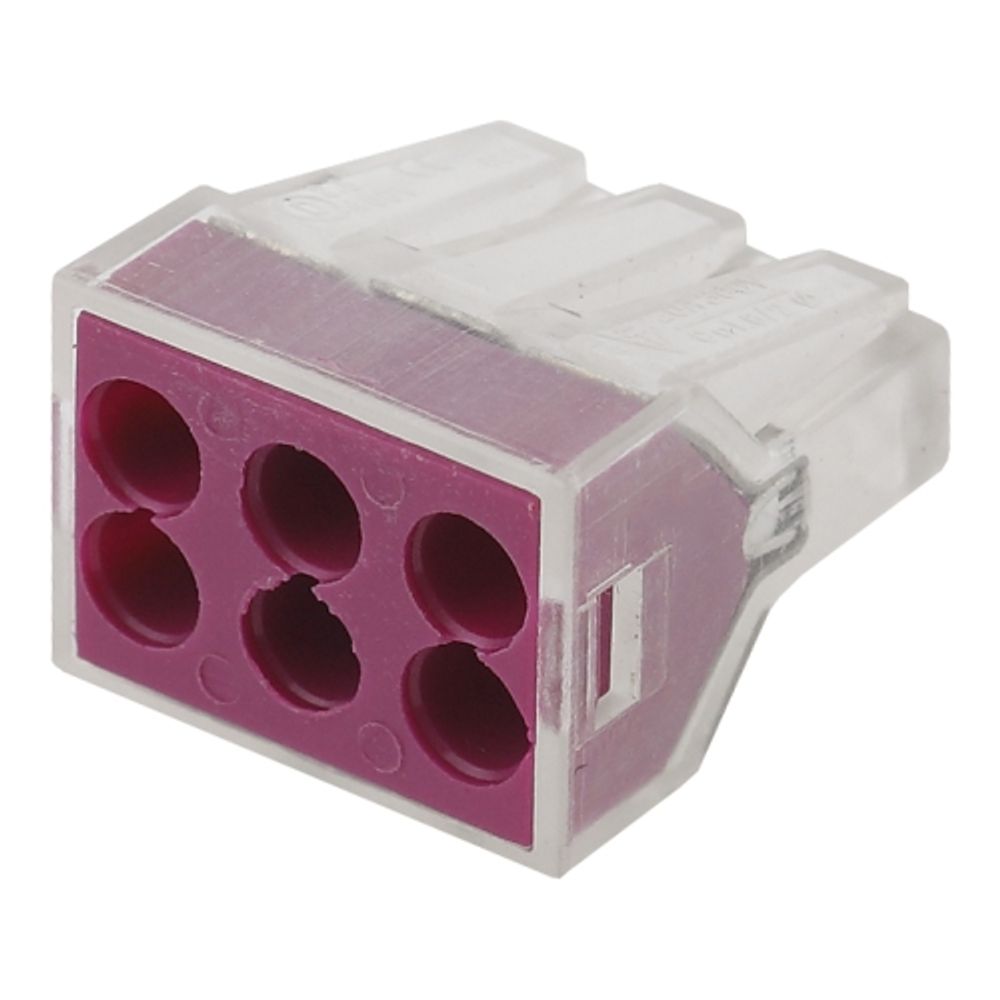 Клемма ЭРА NO-222-20 серия 106 6 отверстий 1.0-2.5мм2 упаковка 50 шт | Клеммы