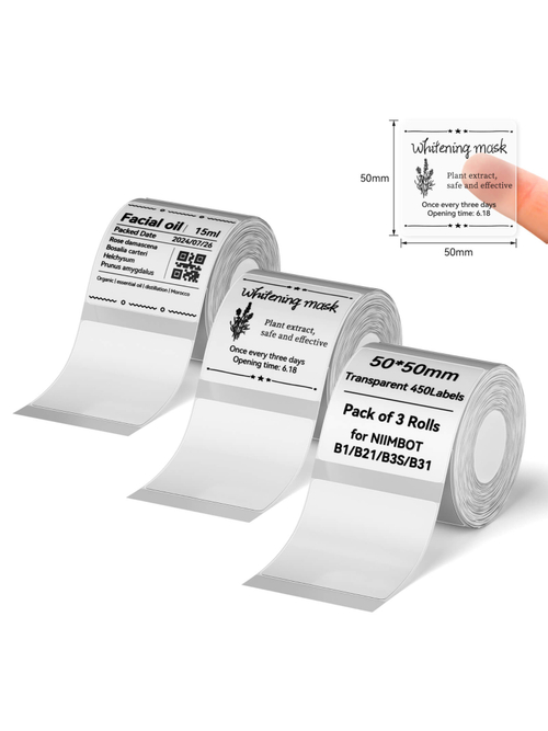 Niimbot Этикетка, TT50*50-150Transparent*3Rolls