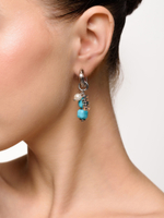 Серьги "Pearl caramel Aqua" Silver