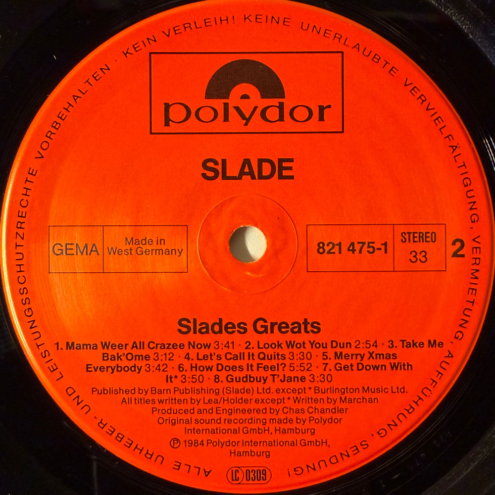 Slade ‎– Slades Greats (Германия 1984г.)