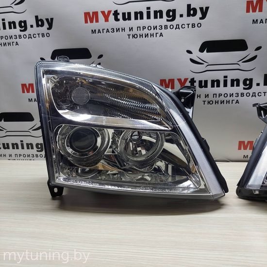Передние фары angel eyes chrome для Opel Vectra C
