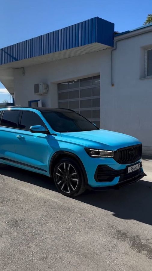 Geely в цветной голубой полиуретан Carbins PPF Sky Blue CR-10