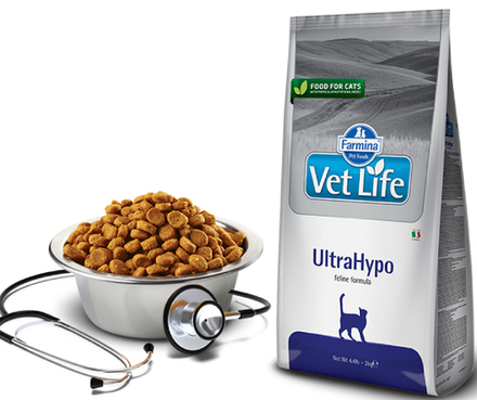 Farmina Vet Life Cat Ultrahypo сухой корм для взрослых кошек при пищевой аллергии, 400г
