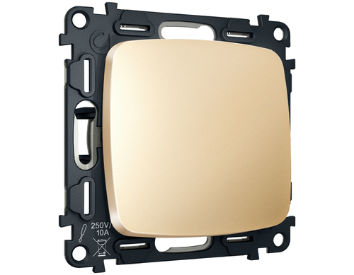 MO601020 Комплект механизма 1-кл проходного выключателя OMEGA Шампань QUANT (OP6010, VM105)