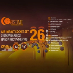 Набор инструментов ударных 26пр. 3/4''(6гр.) FORSTIME FT-68262-5MPB