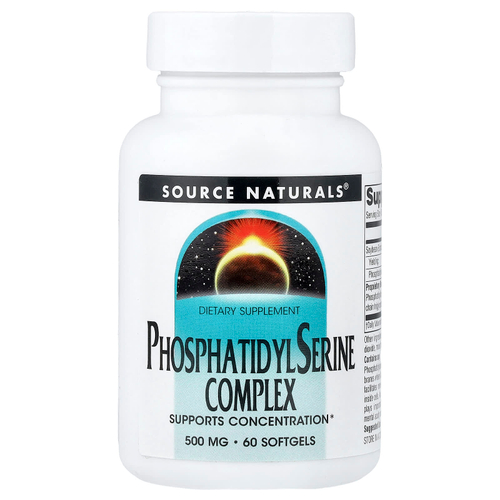 Source Naturals, комплекс с фосфатидилсерином, 500 мг, 60 капсул