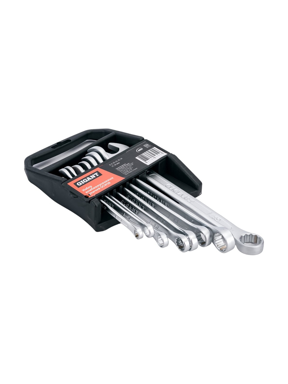 Набор комбинированных ключей 8 шт Gigant, Сталь Cr-V, 8-19мм, GCWS8