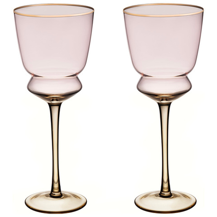 НАБОР БОКАЛОВ ДЛЯ ВИНА "TWIST & SHINE" PINK, 2 ШТ/380 МЛ