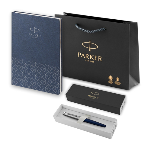 Подарочный набор: Ручка перьевая Parker Jotter + ежедневник, синий