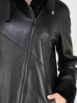 Дубленка зима натуральная удлиненная с капюшоном