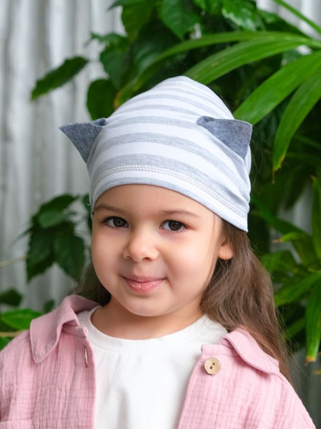 Косынка трикотажная (Молочно-Серая полоска) КИС
