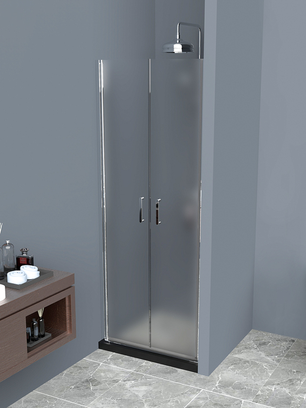 Душевая дверь BelBagno Uno 70 UNO-B-2-70-P-Cr профиль Хром стекло рифленое