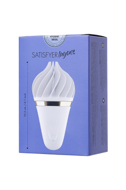 Вибромассажер Satisfyer layons Sweet Treat, силикон, белый, 10,4 см.