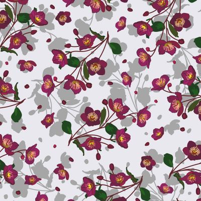 Anemone flowers seamless pattern.