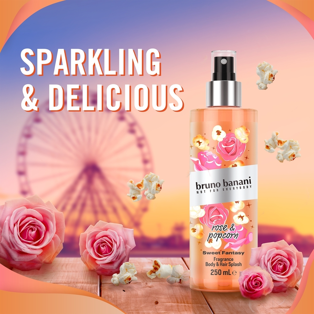 Bruno Banani Sweet Fantasy Rose & Popcorn Парфюмированный спрей для тела и волос