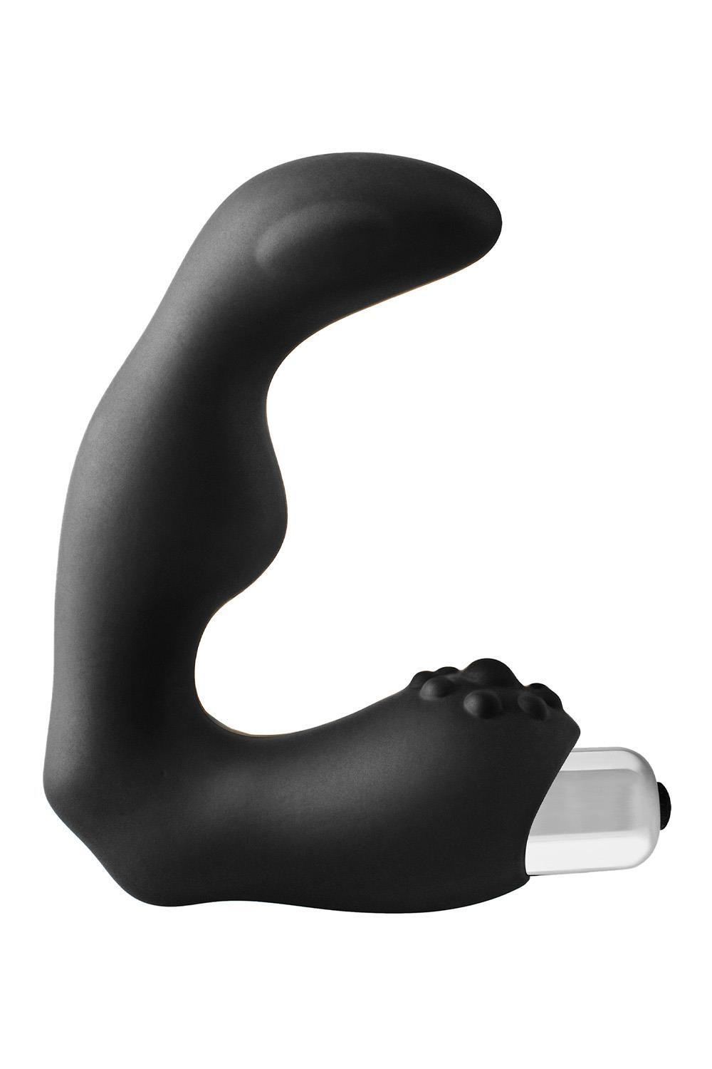 Черный вибромассажер простаты FantASStic Vibrating Prostate Massager - 11,3 см.