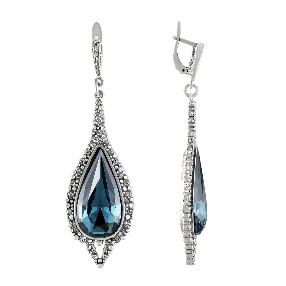 "Сикстина" серьги в серебряном покрытии из коллекции "Capella" от Jenavi  с английским замком