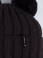 Шапка детская вязаная с помпонами и снуд