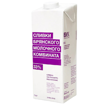 Сливки БМК 33%, 1 л