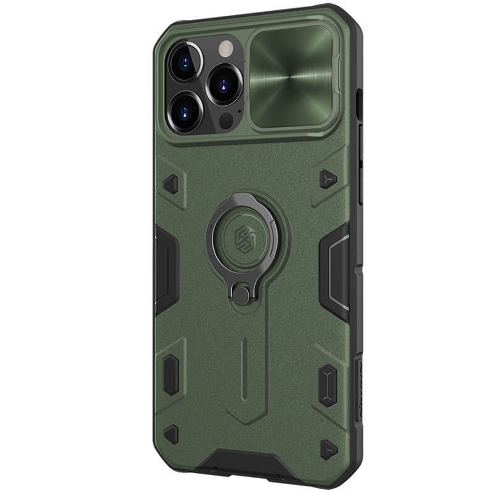 Противоударный чехол с кольцом и защитой камеры Nillkin CamShield Armor Case для iPhone 13 Pro Max