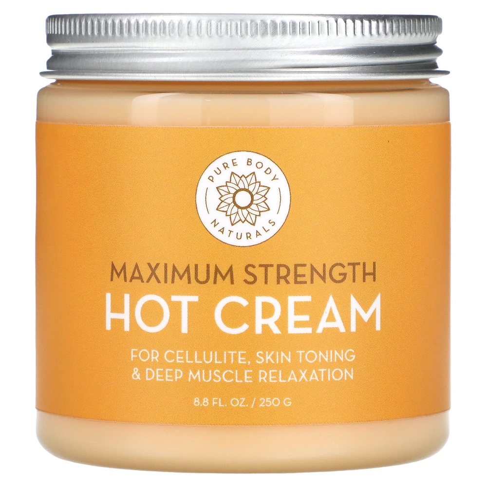 Pure Body Naturals, согревающий крем максимальной силы действия, 250 г (8,8 жидк. унции)