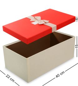 WF-73/3-A Коробка «Прямоугольник» цв.беж./красн.