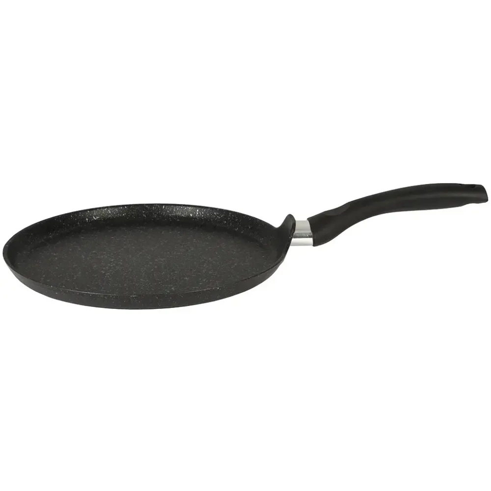 Сковорода блинная 260мм с ручкой АП (темный мрамор)