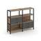 Shelf System Двухсекционный стеллаж трехярусный с ящиками SN.STM-323 Дуб Табак/Антрацит/Металл Черны