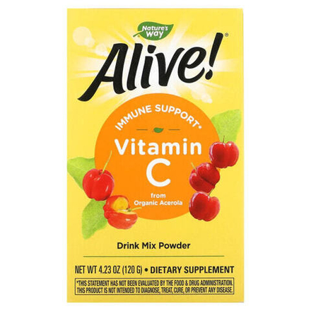 Витамин C Nature's Way, Alive!, фруктовый источник витамина C, 120 г (4,23 унции)