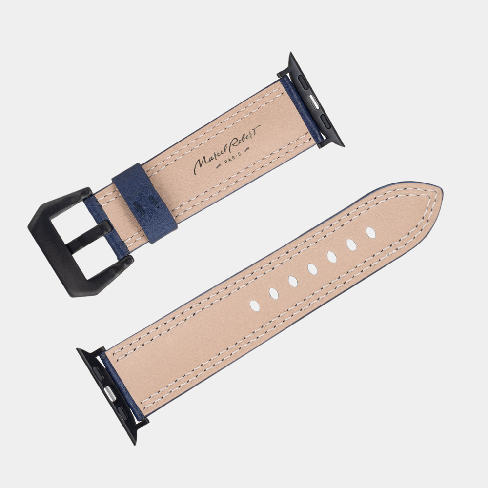 Ремешок для Apple Watch Ultra 49mm из кожи страуса, синего цвета