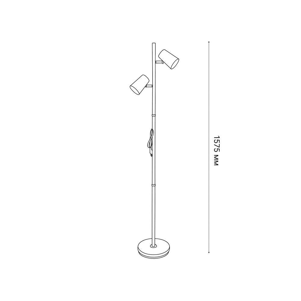 ULM-T600 2х6W-4500K-DIM BLACK Торшер напольный светодиодный. 2х6W. Сенсорный выключатель. Диммер. Черный. ТМ Uniel
