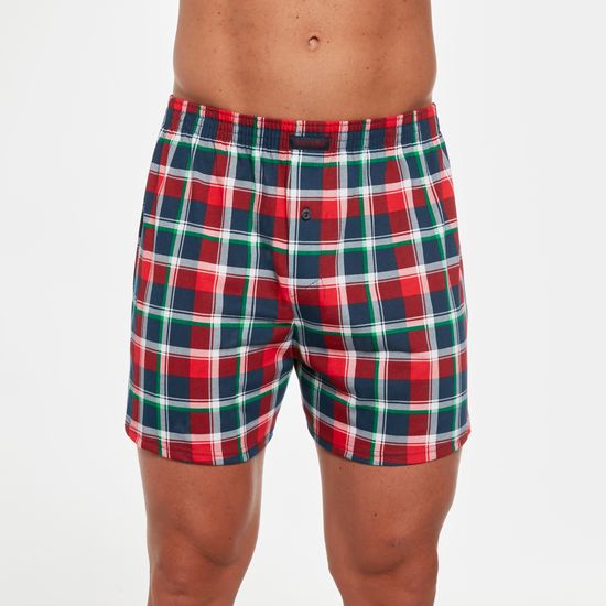Трусы мужские семейные для больших мужчин Cornette Comfort красно-сине-зелёная клетка 008/274