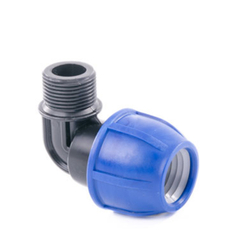 Отвод компрессионный для ПНД труб Lammin, наружная резьба, 20 x 3/4"