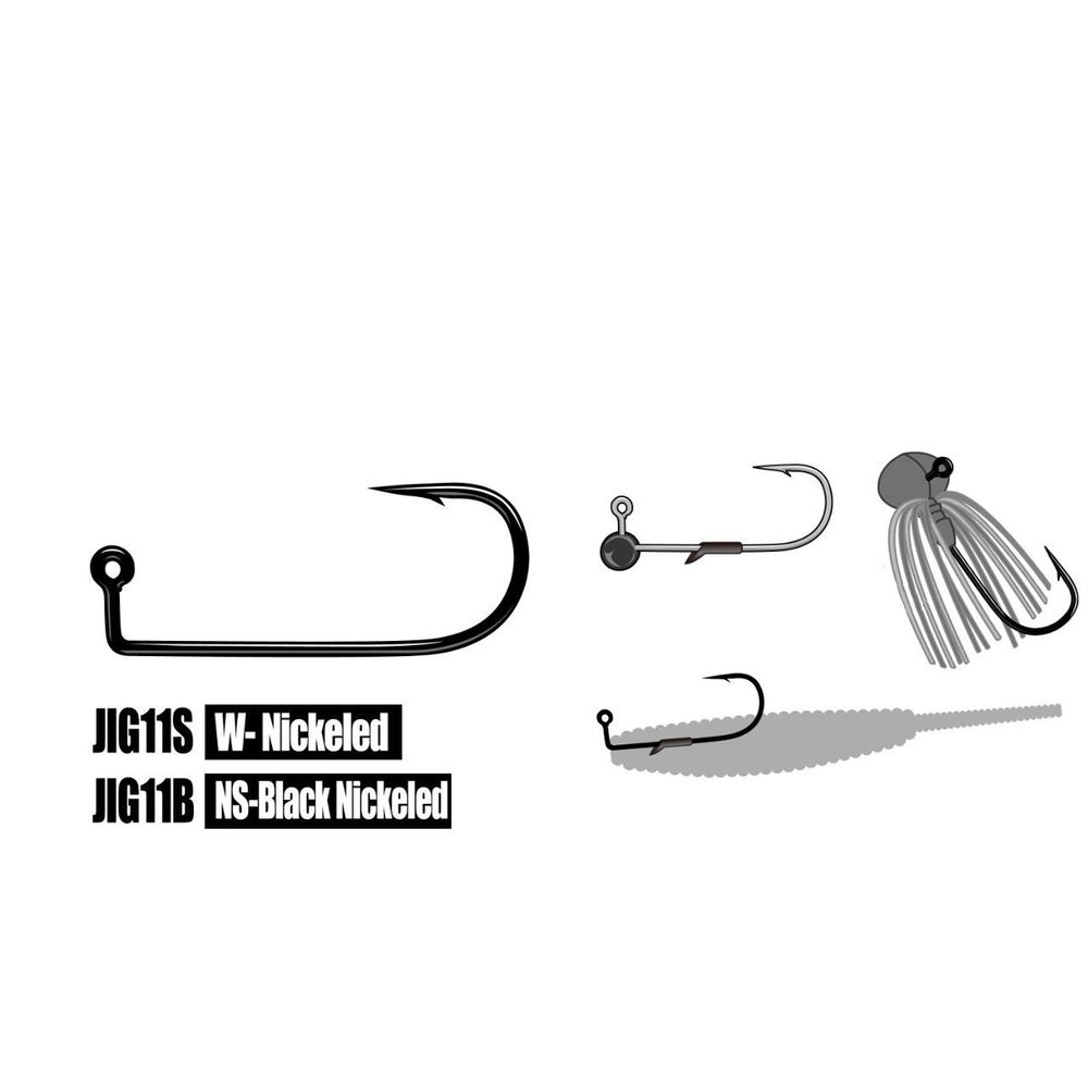 Крючок Decoy одинарный JIG11S Strong Wire #1/0 (в упаковке 9 штук)