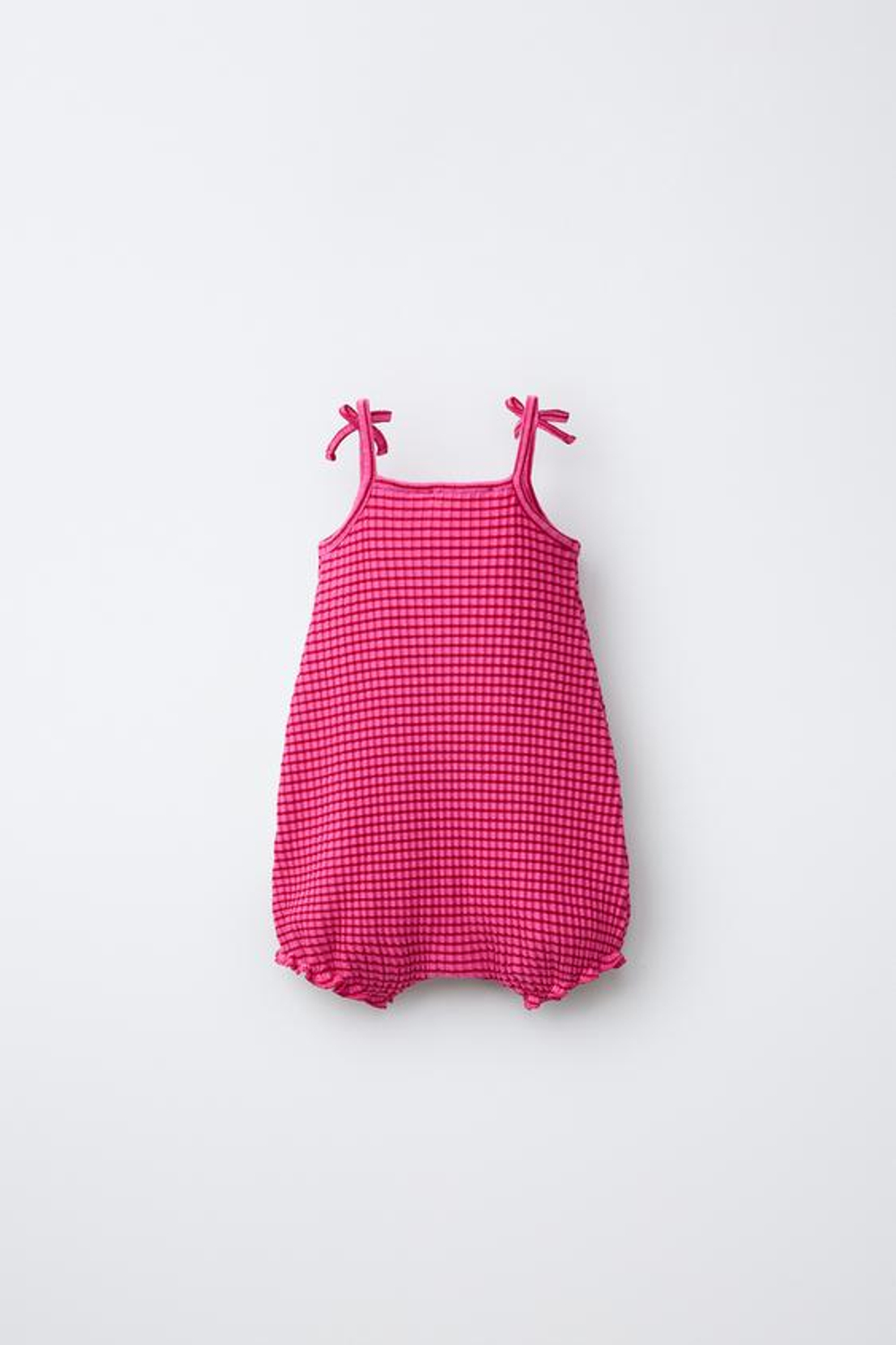 ZARA КОМБИНЕЗОН В ПОЛОСКУ С ЦВЕТКОМ, ЦВЕТ ФУКСИИ