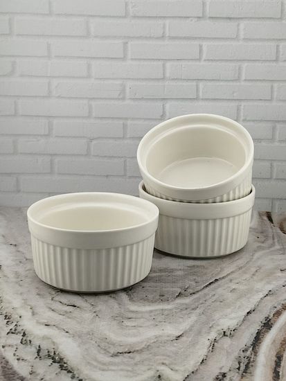 Набор порционных керамических формочек 3 шт. 10х5 см. кокотницы