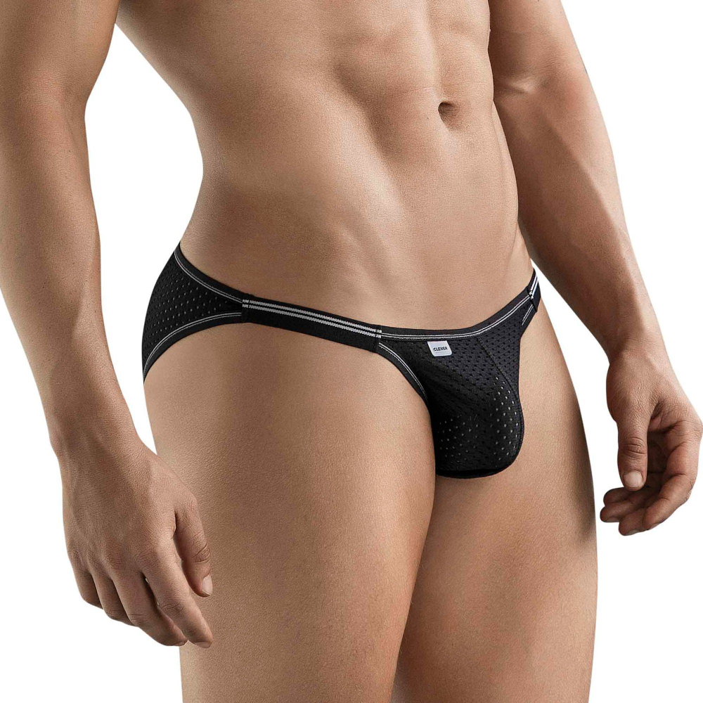 Черные перфорированные трусы-слипы Clever Esencial Brief Slip