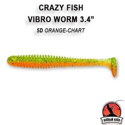 VIBRO W0RM 3,4'' 13-85-5d-6-F плавающие Силиконовые приманки Crazy Fish