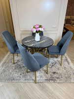 Круглый раздвижной стол "Лофт", луанда и стулья "Чикаго"