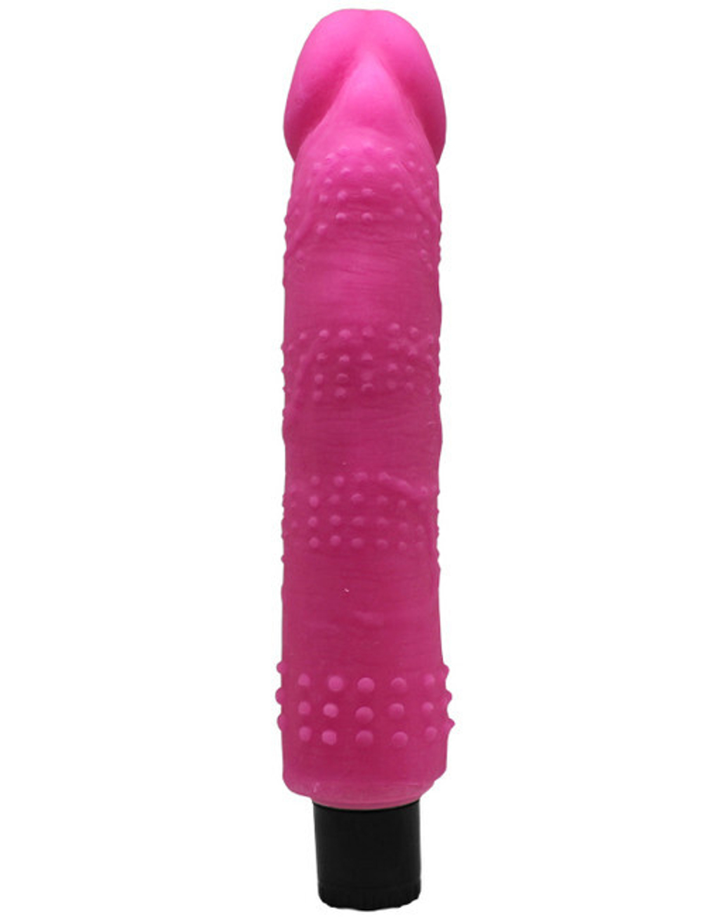 Крупный розовый вибратор UltraSkin Vibro Realistic с пупырышками (Цвет: розовый)